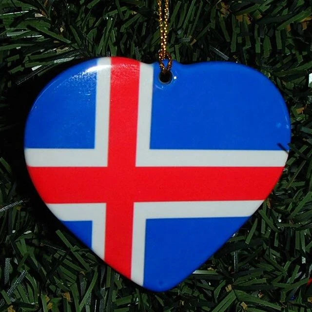 Ceramic Flag Heart Ornament
