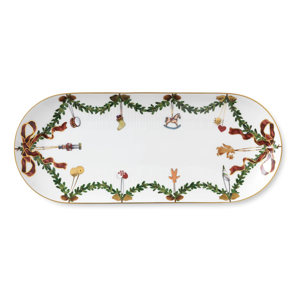 Royal Copenhagen Star Fluted Christmas Oval Platter