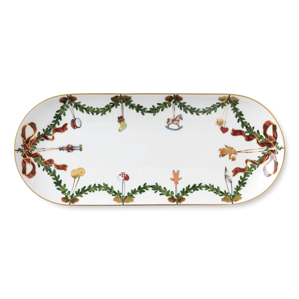 Royal Copenhagen Star Fluted Christmas Oval Platter