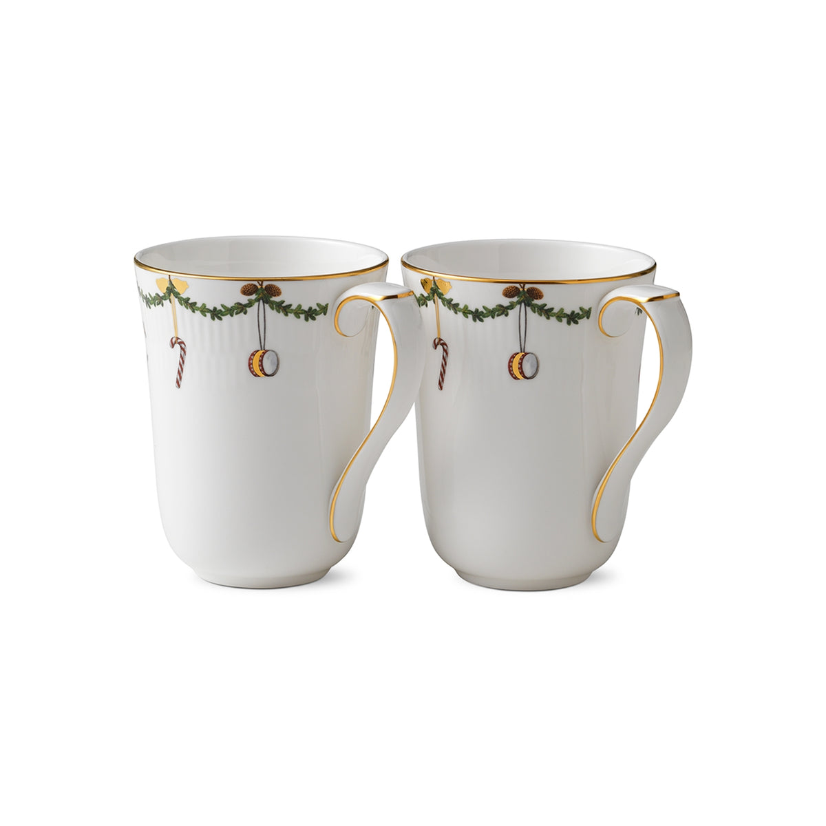 Royal Copenhagen Star Fluted Christmas Mugs