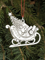 Sleigh Pewter Ornament Norway
