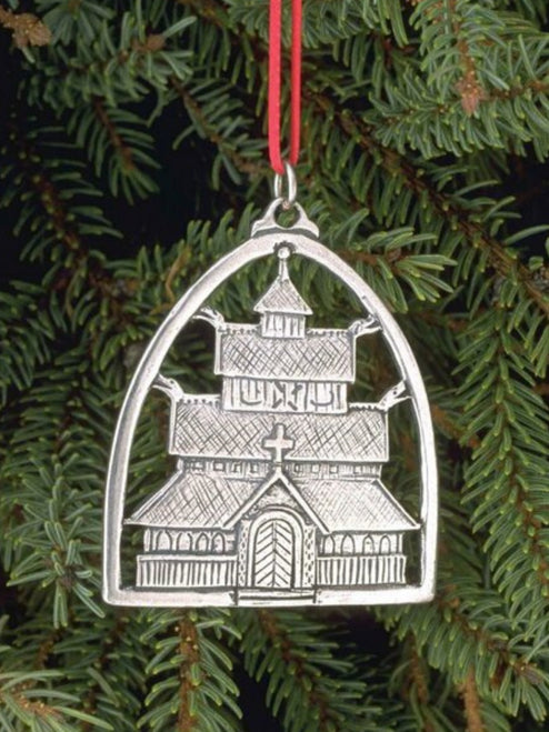 Stav Church  Pewter Ornament Norway
