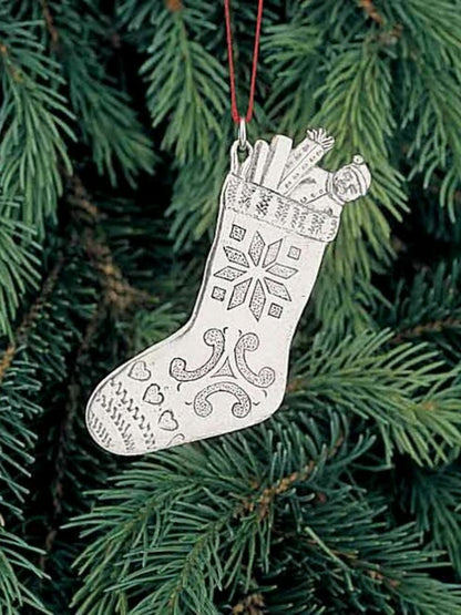 Stocking Pewter Ornament Norway