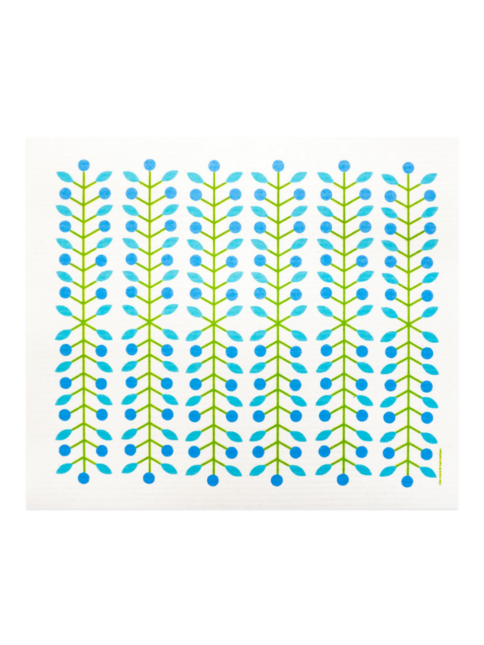 Swedish Drying Mat Berry Branch Blue