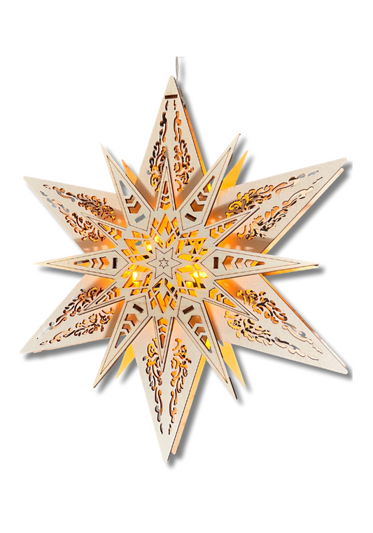 Scandilights Siri LED Wooden Hanging Star