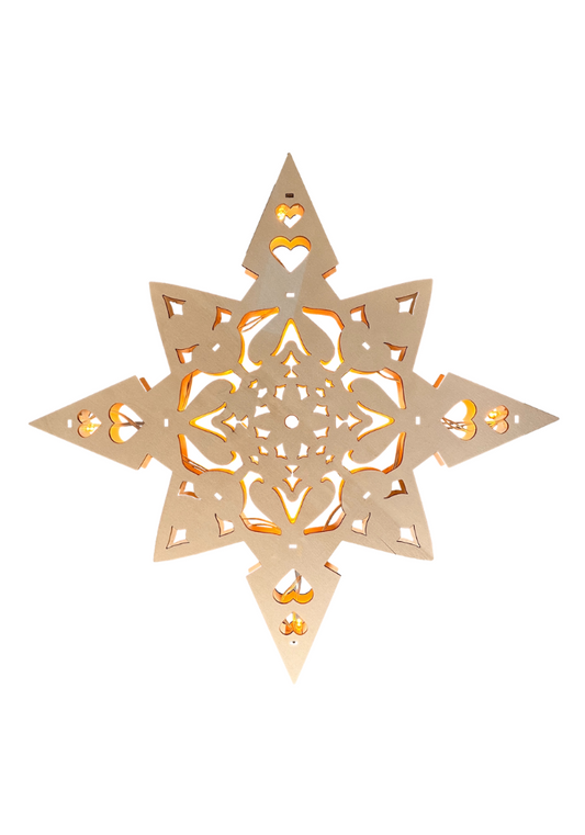 Scandilights Nordic Heart LED Wooden Hanging Star
