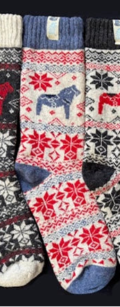 Sock Viking Knit Wool - Dala Horse