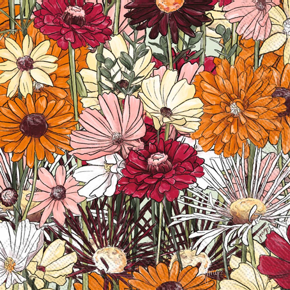 Fall Blooming Garden Lunch Napkins