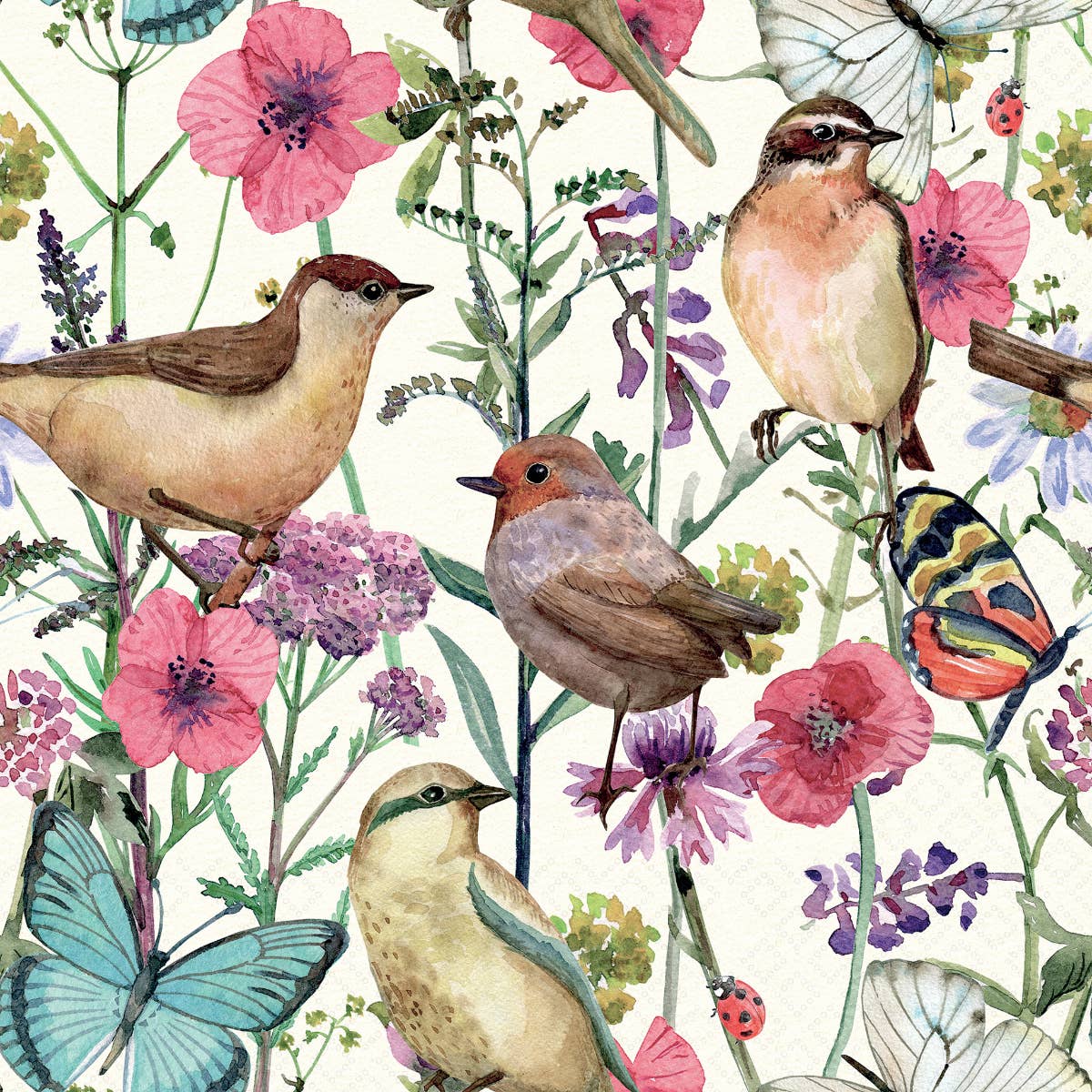 Birds In Spring Lunch Napkins