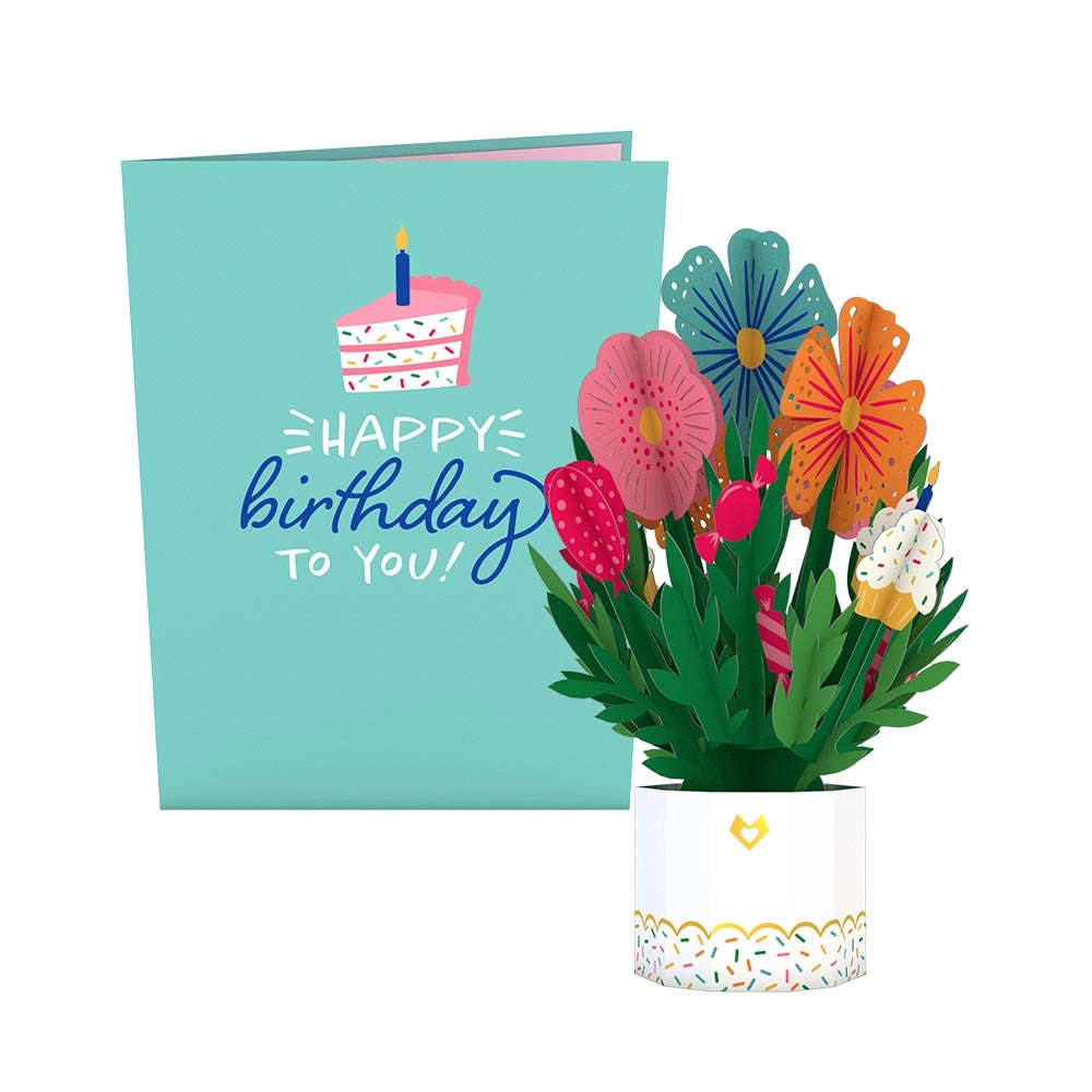 Card  Happy Birthday Card with Mini Bouquet Pop-Up Card Lovepop