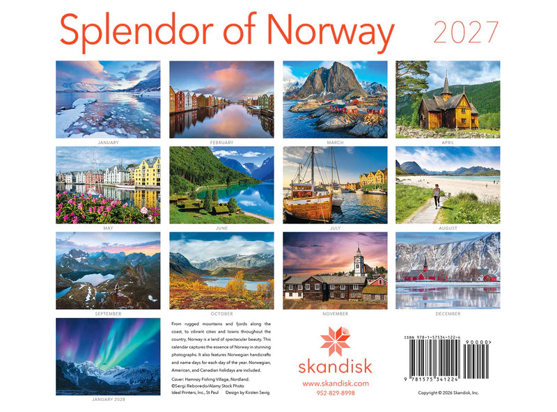 2027 Splendor of Norway Calendar