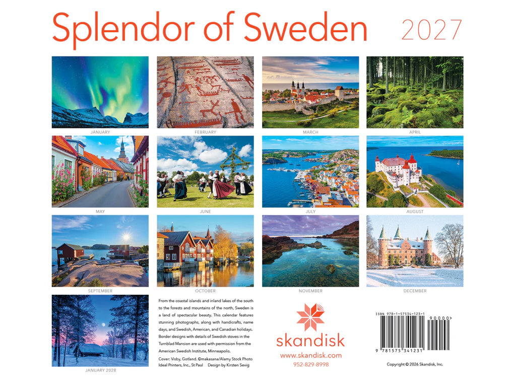2027 Splendor of Sweden Calendar