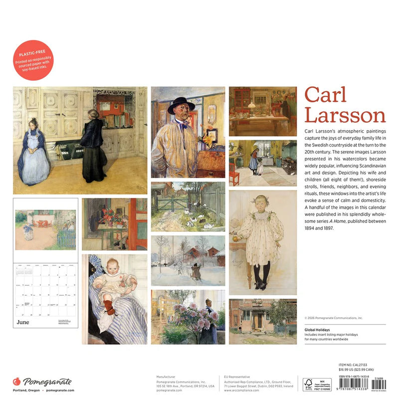 2027 Carl Larsson Wall Calendar