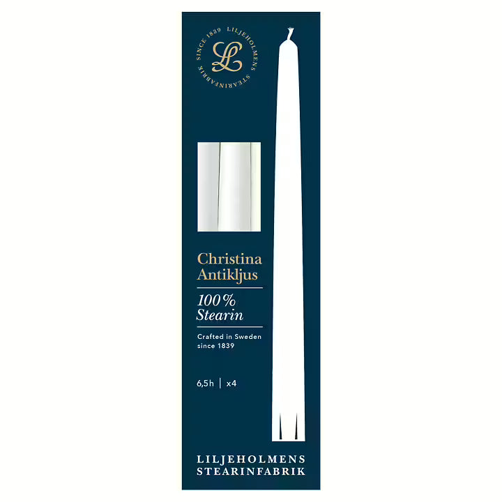 Llijeholmens Taper Candle White