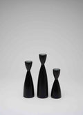 Candlestick Birch Wood Black