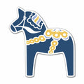 Sticker Navy Swedish Dala Horse