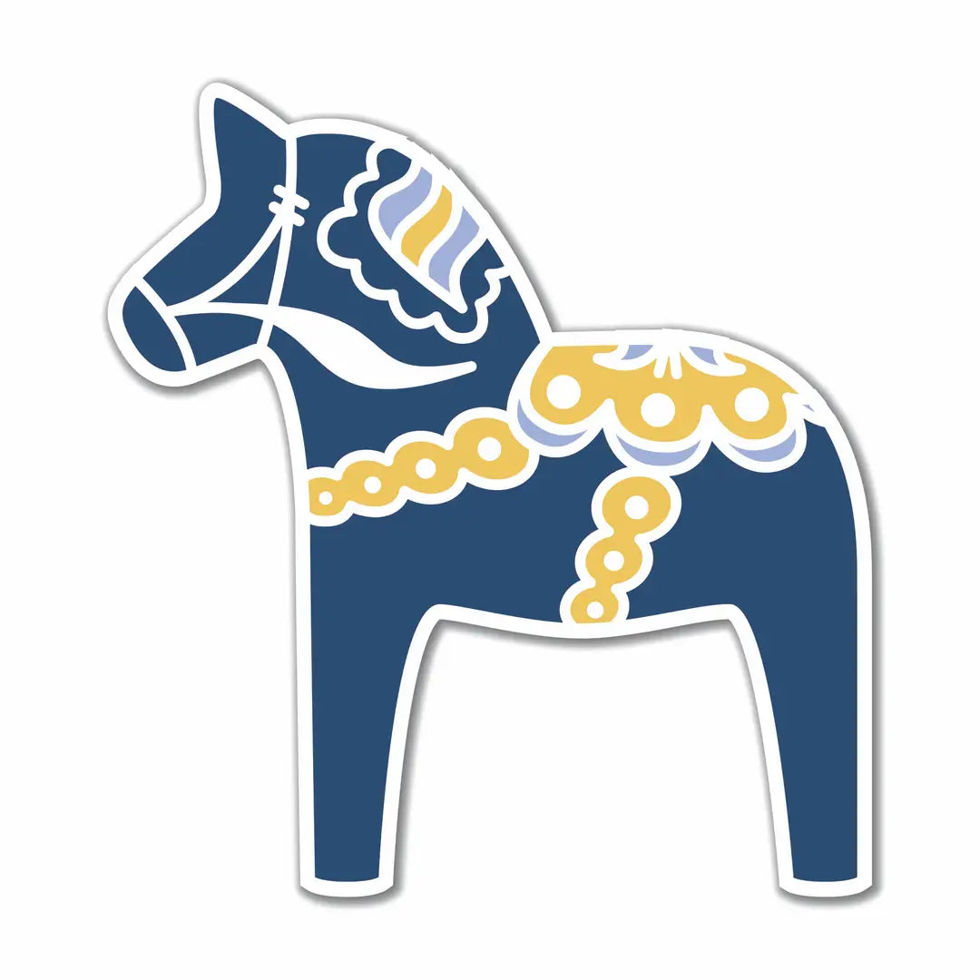 Sticker Navy Swedish Dala Horse