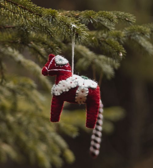 Dala Horse Felt Ornament Gamcha