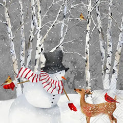 Snowy Fawn Friends Guest Napkin