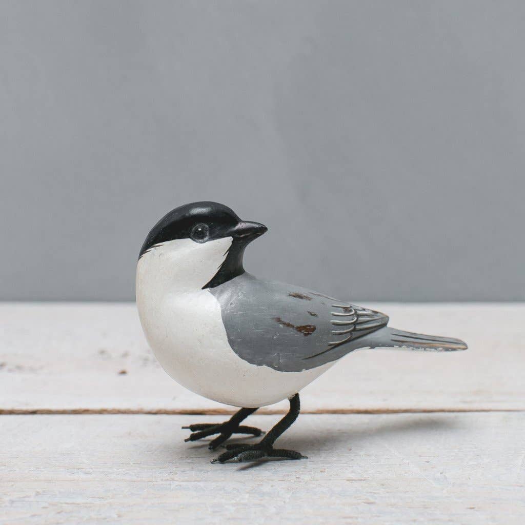 Mini Chickadee - 3"H -Carved Wooden Ornament