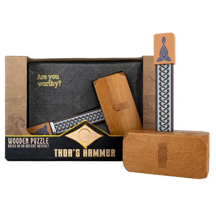 Thor's Hammer Norse Wooden Brain Teaser