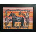 Dala Horse with White Flowers Framed Print