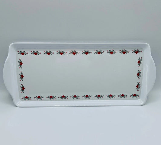 Almond Cake Serving Tray Hearts & Pines