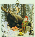Tomte and Moose Ceramic 6in Tile