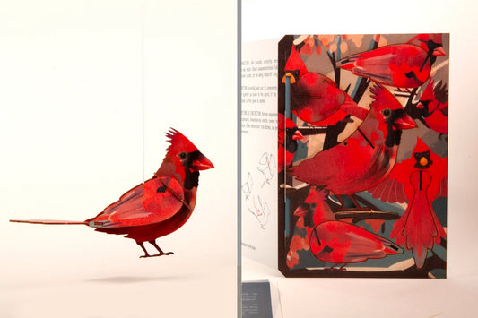 Cardinal 3D Lasercut Wood Card