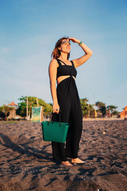 Hinza Tote Dark Green Green Plastic