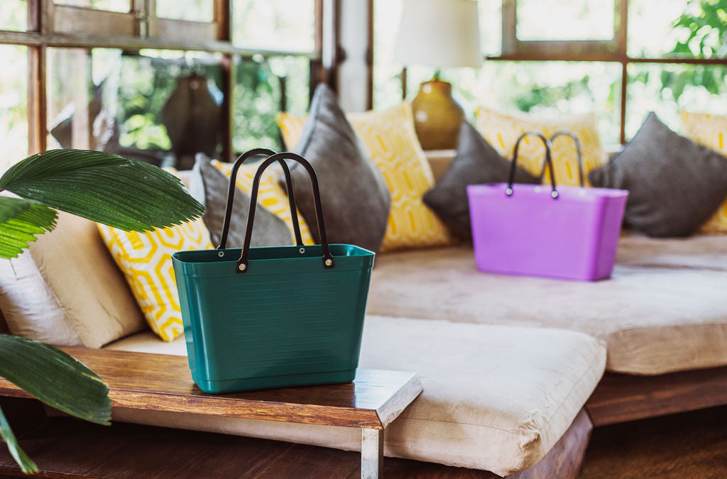 Hinza Tote Dark Green Green Plastic