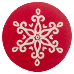 Felted Trivet Snowflake Red