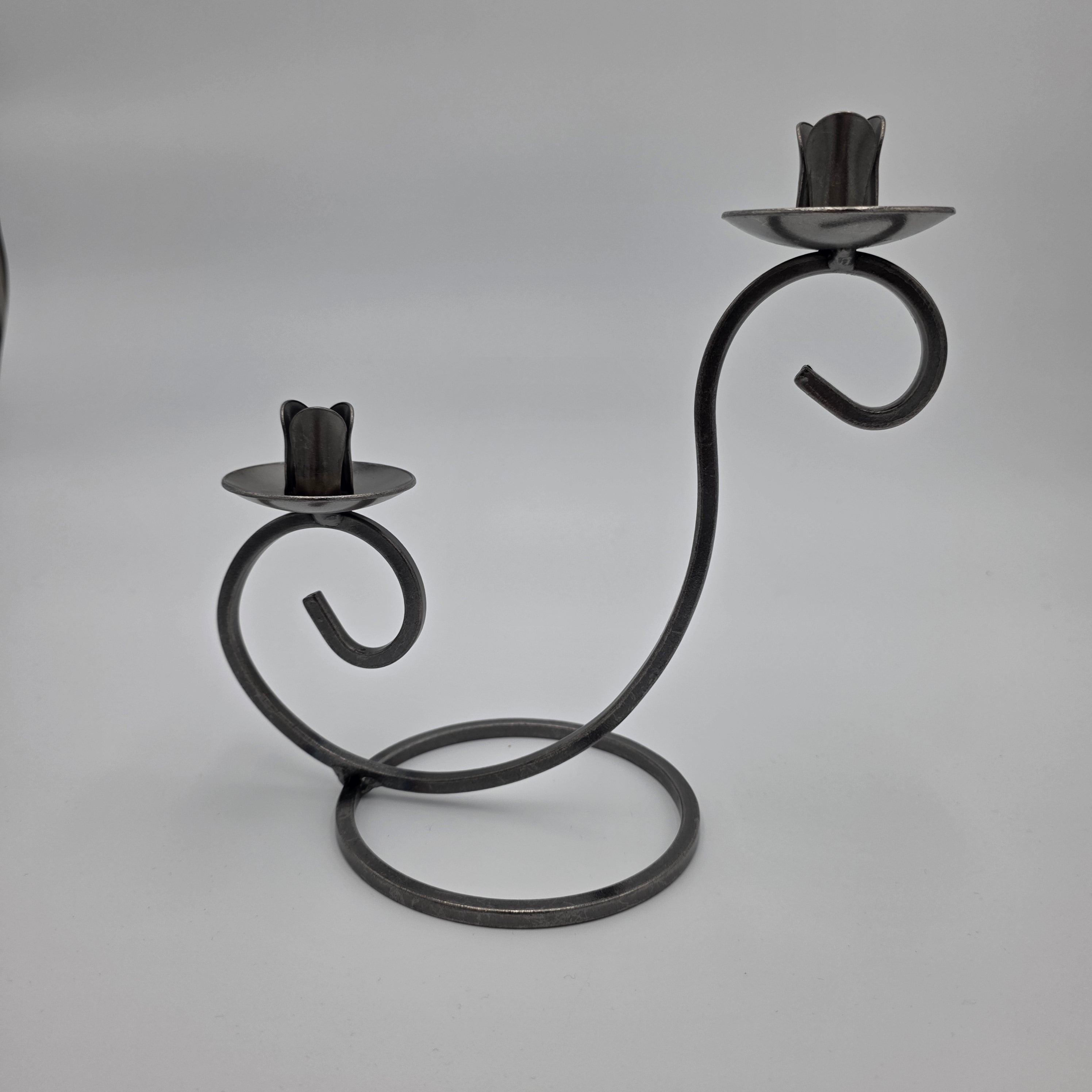 Danish Iron 2 Curl Candleholder