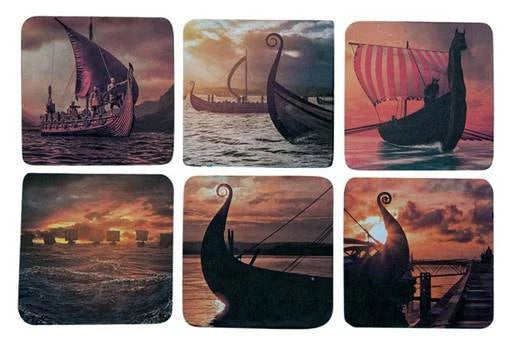 Coasters Viking Ships Set of 6